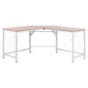 HOMCOM Computertisch 836-122AK natur weiß B/H/L: ca. 150x76x150 cm