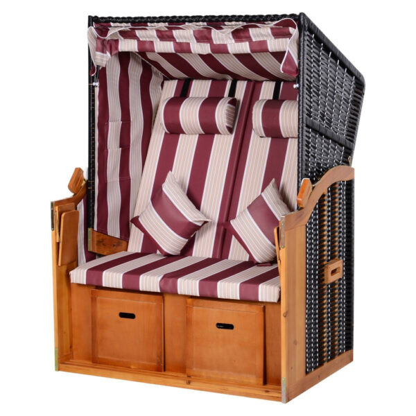Outsunny Strandkorb braun Metall B/H/T: ca. 118x150x79 cm
