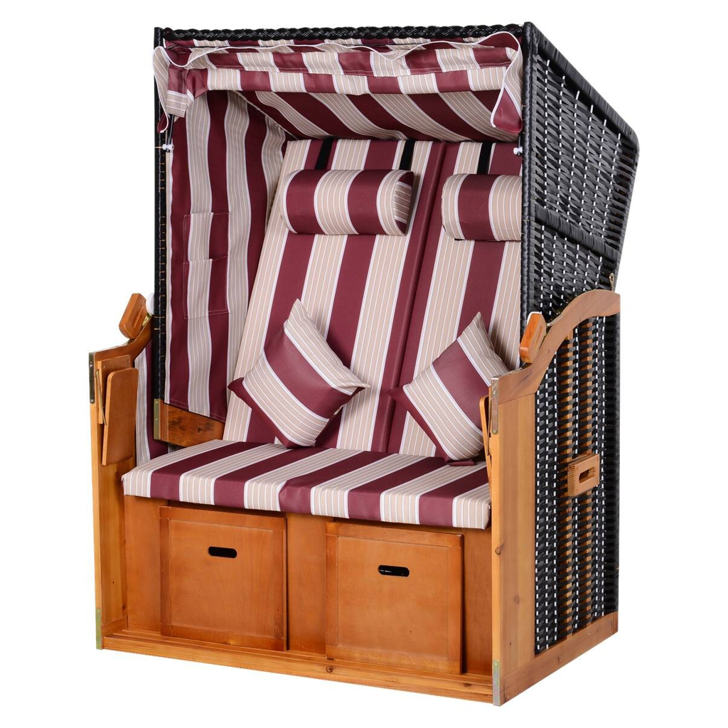 Outsunny Strandkorb braun Metall B/H/T: ca. 118x150x79 cm