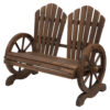 Outsunny Gartenbank dunkelbraun Holz B/H/T: ca. 108x95x66 cm