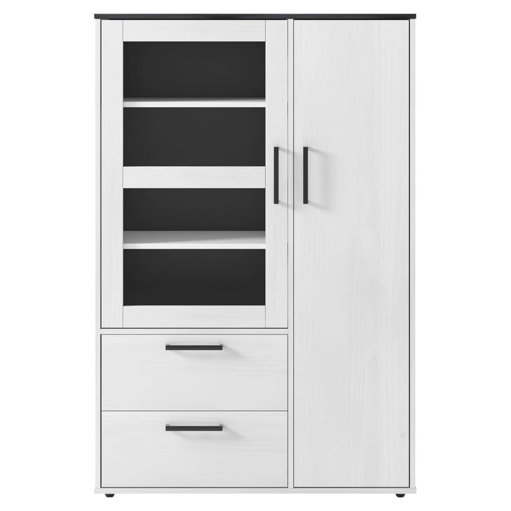 POCO Highboard Smart 1 Massivholz kiefer weiß schwarz B/H/T: ca. 98x149x40 cm