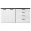 POCO Sideboard Smart 1 Massivholz kiefer weiß schwarz B/H/T: ca. 180x89x40 cm