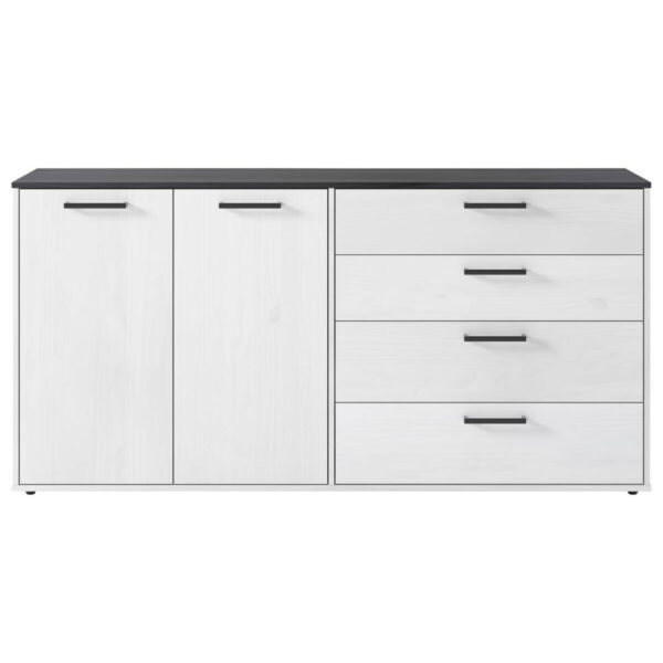 POCO Sideboard Smart 1 Massivholz kiefer weiß schwarz B/H/T: ca. 180x89x40 cm POCO Sideboard Smart 1 Massivholz kiefer weiß schwarz B/H/T: ca. 180x89x40 cm