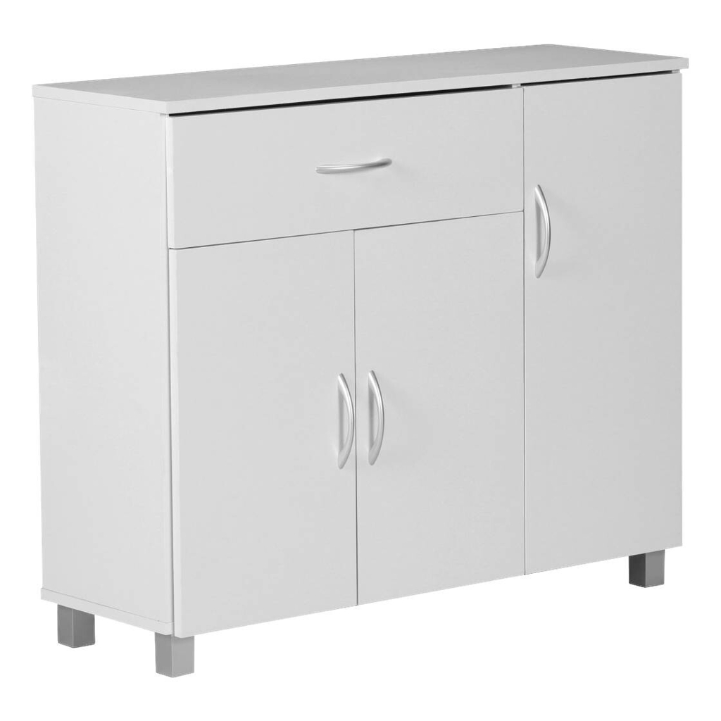 Wohnling Sideboard weiß silber B/H/T: ca. 90x75x30 cm