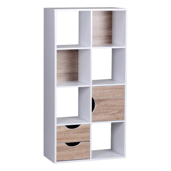 Wohnling Regal Eiche Sonoma Nachbildung weiß lackiert B/H/T: ca. 60x120x29 cm