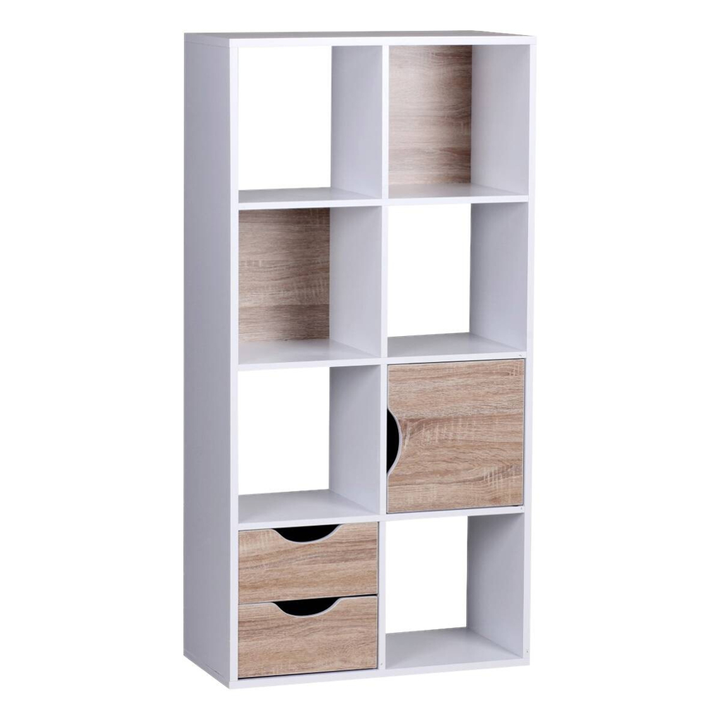 Wohnling Regal Eiche Sonoma Nachbildung weiß lackiert B/H/T: ca. 60x120x29 cm