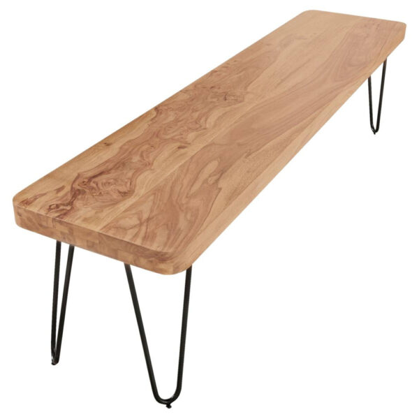 Wohnling Sitzbank natur schwarz Akazie Metall B/H/T: ca. 120x45x40 cm Wohnling Sitzbank natur schwarz Akazie Metall B/H/T: ca. 120x45x40 cm
