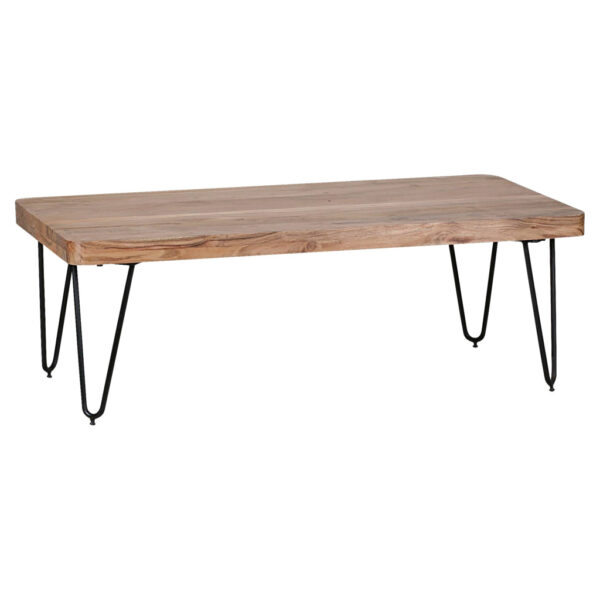 Wohnling Couchtisch natur schwarz Akazie Metall B/H/T: ca. 115x40x60 cm Wohnling Couchtisch natur schwarz Akazie Metall B/H/T: ca. 115x40x60 cm