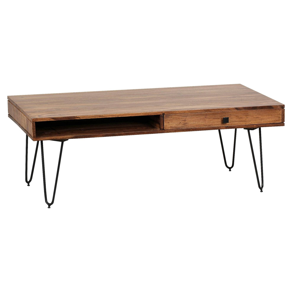 Wohnling Couchtisch natur schwarz B/H/T: ca. 110x40x60 cm