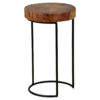Wohnling Beistelltisch natur schwarz Echtholz Metall B/H/T: ca. 28x45x28 cm