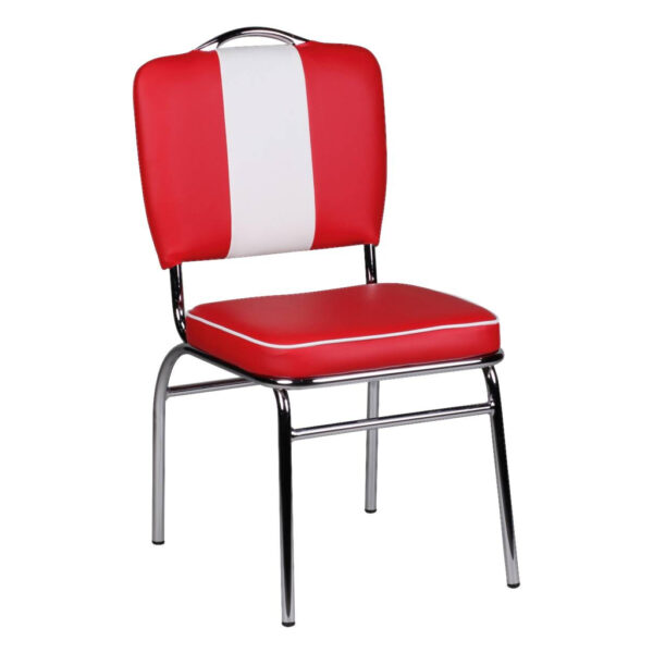 Wohnling Stuhl rot weiß Kunstleder B/H/T: ca. 47x90x45 cm Wohnling Stuhl rot weiß Kunstleder B/H/T: ca. 47x90x45 cm