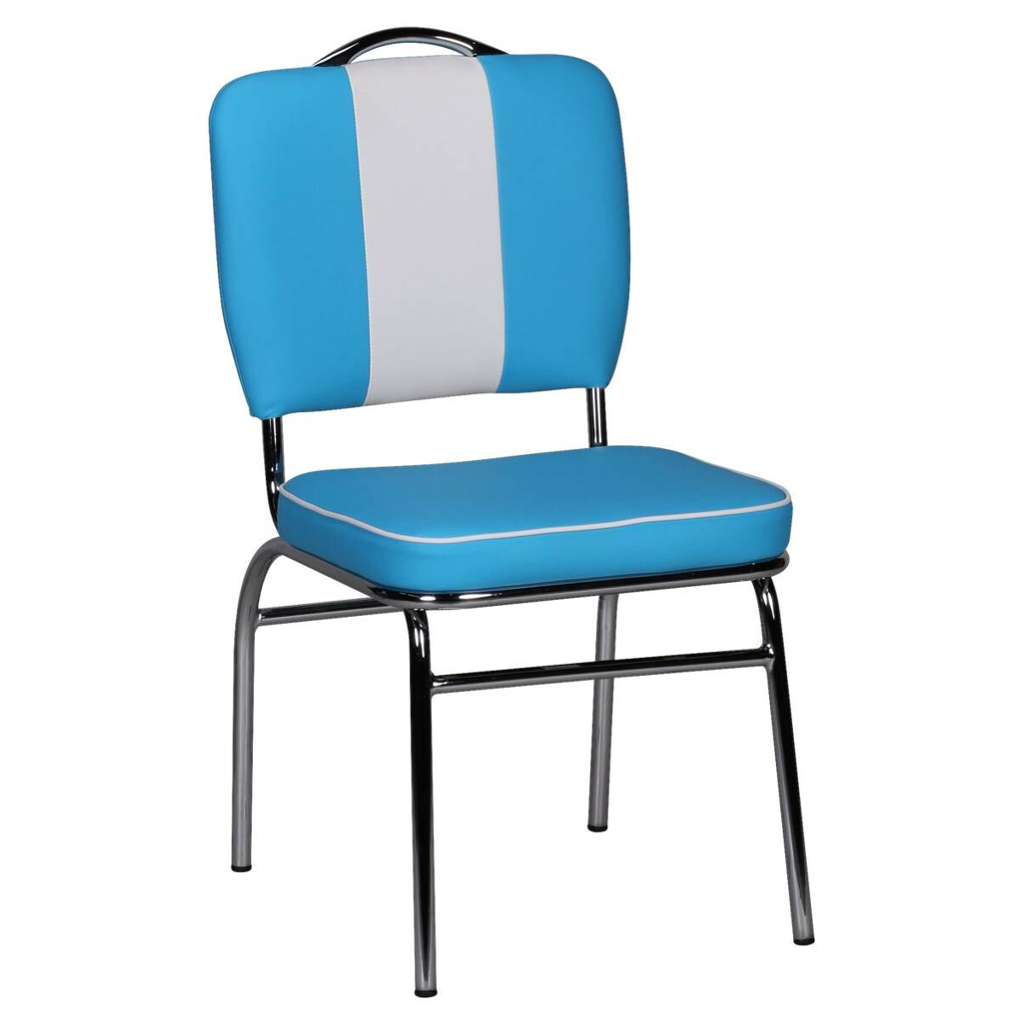 Wohnling Stuhl blau weiß Kunstleder Kunstleder B/H/T: ca. 47x90x45 cm