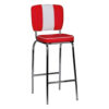 Wohnling Barhocker rot weiß Kunstleder Stoff B/H/T: ca. 40x110x38 cm