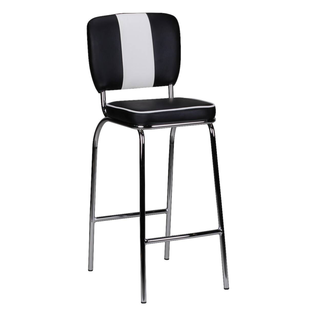 Wohnling Barhocker schwarz weiß Kunstleder Kunstleder B/H/T: ca. 40x110x38 cm