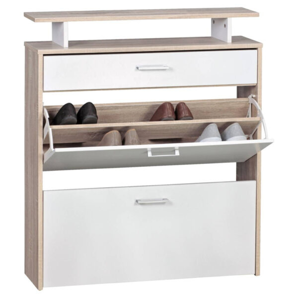 Schuhschrank
Eiche Sonoma Nachbildung weiß B/H/T: ca. 80x95x24 cm
