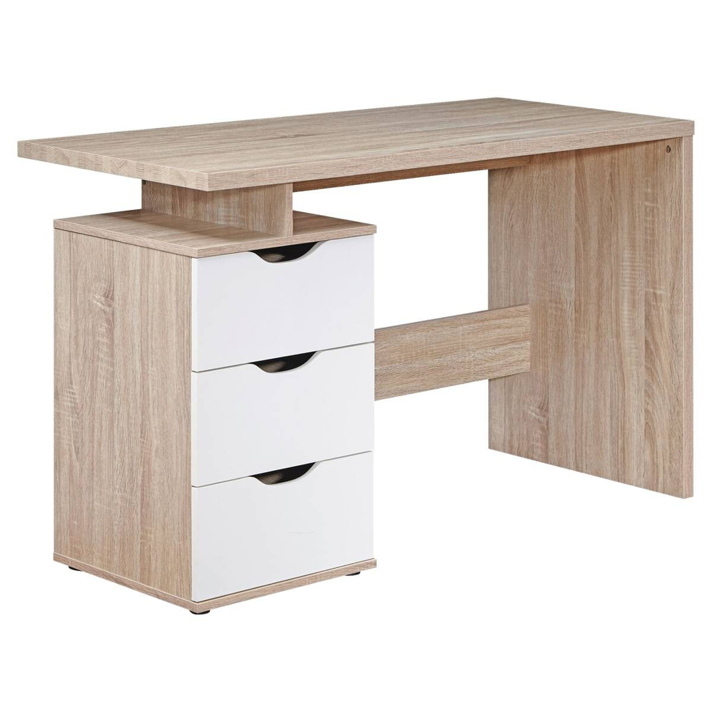 Wohnling Schreibtisch Eiche Sonoma Nachbildung weiß B/H/T: ca. 120x76x53 cm