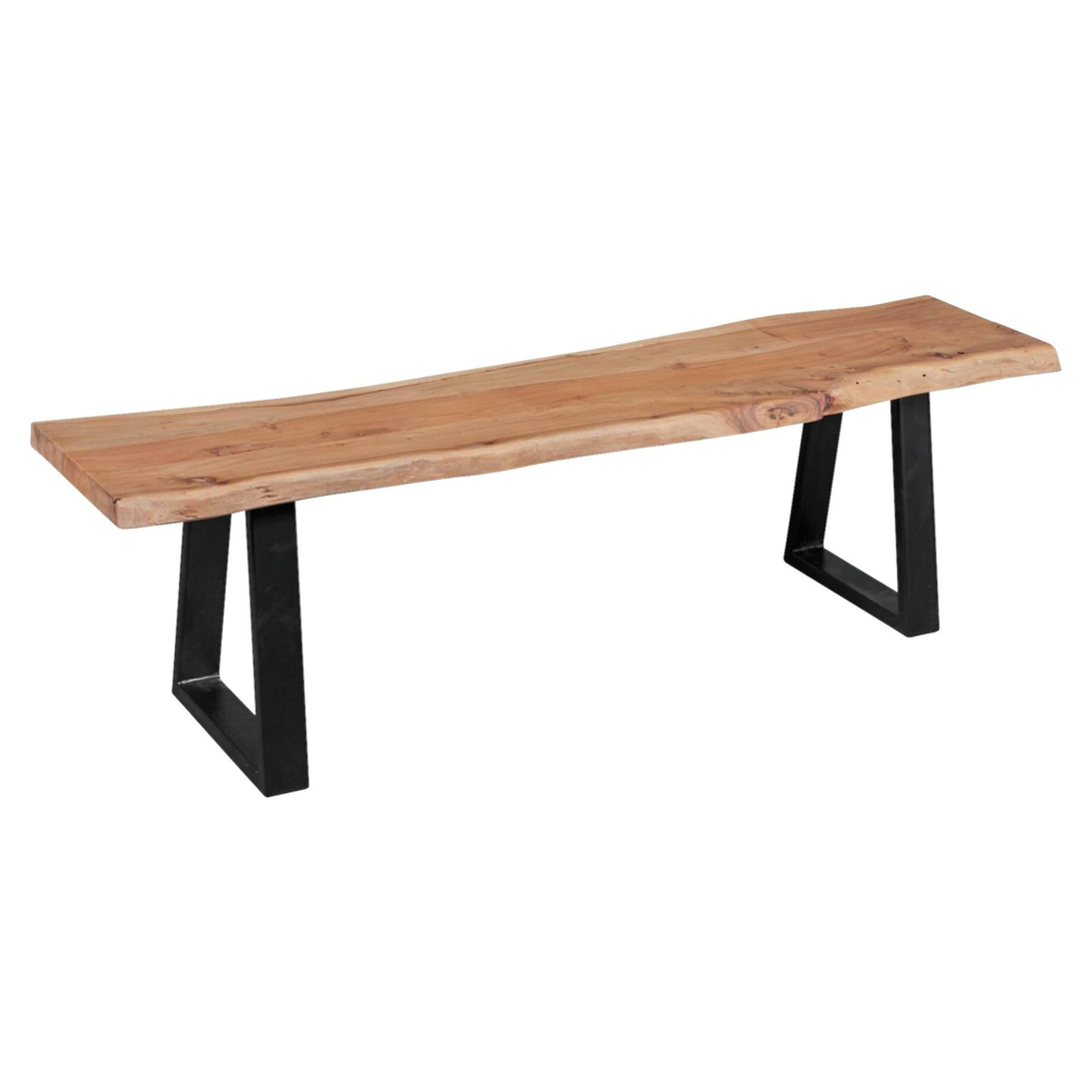 Wohnling Sitzbank natur schwarz B/H/T: ca. 160x45x40 cm