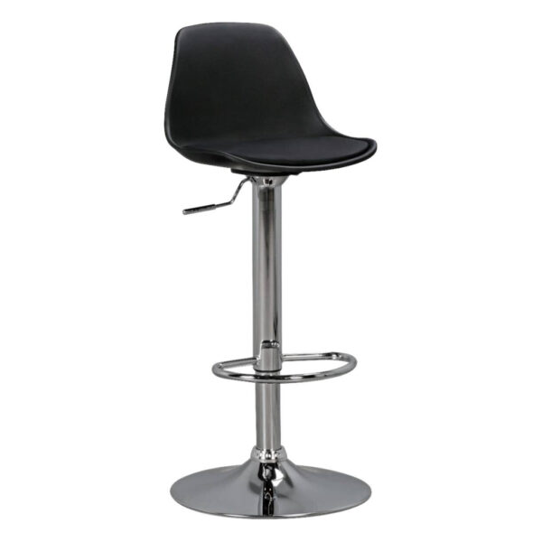 Amstyle Barhocker schwarz Chrom Kunstleder Metall B/H/T: ca. 40x104x40 cm