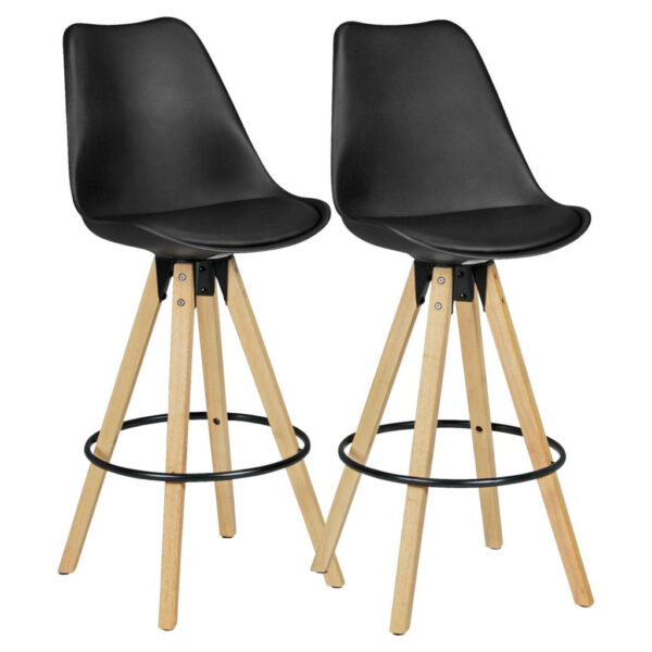 Wohnling Barhocker 2er-Set schwarz Kunstleder B/H/T: ca. 44x113x39 cm Wohnling Barhocker 2er-Set schwarz Kunstleder B/H/T: ca. 44x113x39 cm