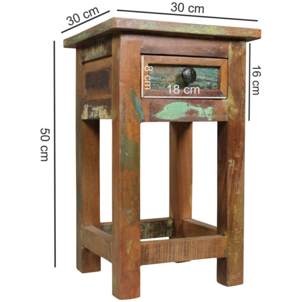 Wohnling Beistelltisch braun Holz B/H/T: ca. 30x50x30 cm