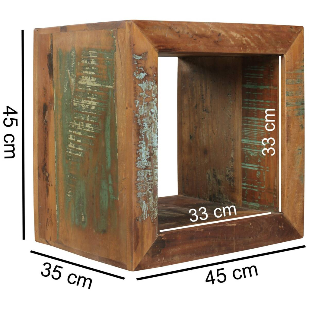 Wohnling Beistelltisch braun lackiert Echtholz B/H/T: ca. 45x45x35 cm
