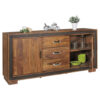 Wohnling Sideboard natur schwarz B/H/T: ca. 160x80x44 cm