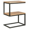 Wohnling Beistelltisch natur schwarz pulverbeschichtet Akazie Metall B/H/T: ca. 45x60x30 cm