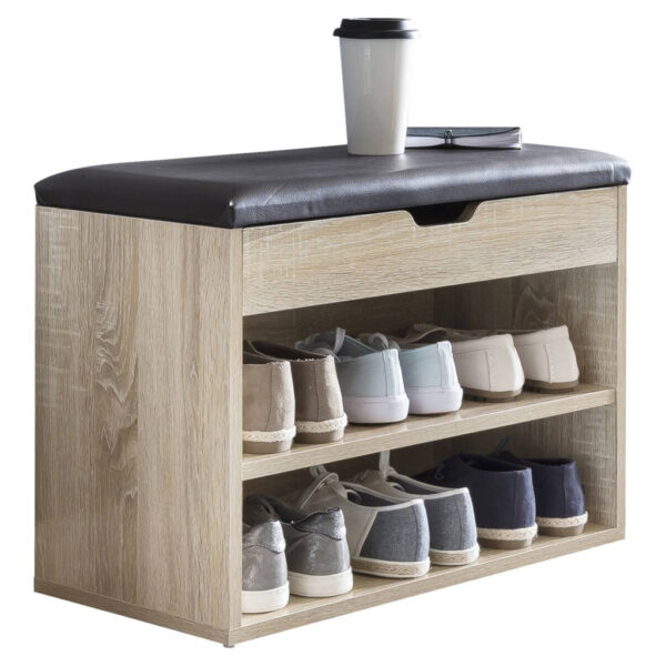 4250950268326-1 Schuhbank
dunkelbraun Eiche Sonoma Nachbildung B/H/T: ca. 60x40x30 cm