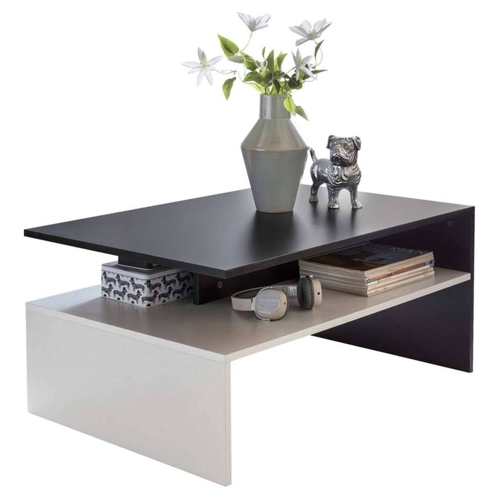 Wohnling Couchtisch weiß schwarz B/H/T: ca. 90x43x60 cm