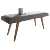Wohnling Sitzbank grau natur Stoff Echtholz B/H/T: ca. 117x51x38 cm