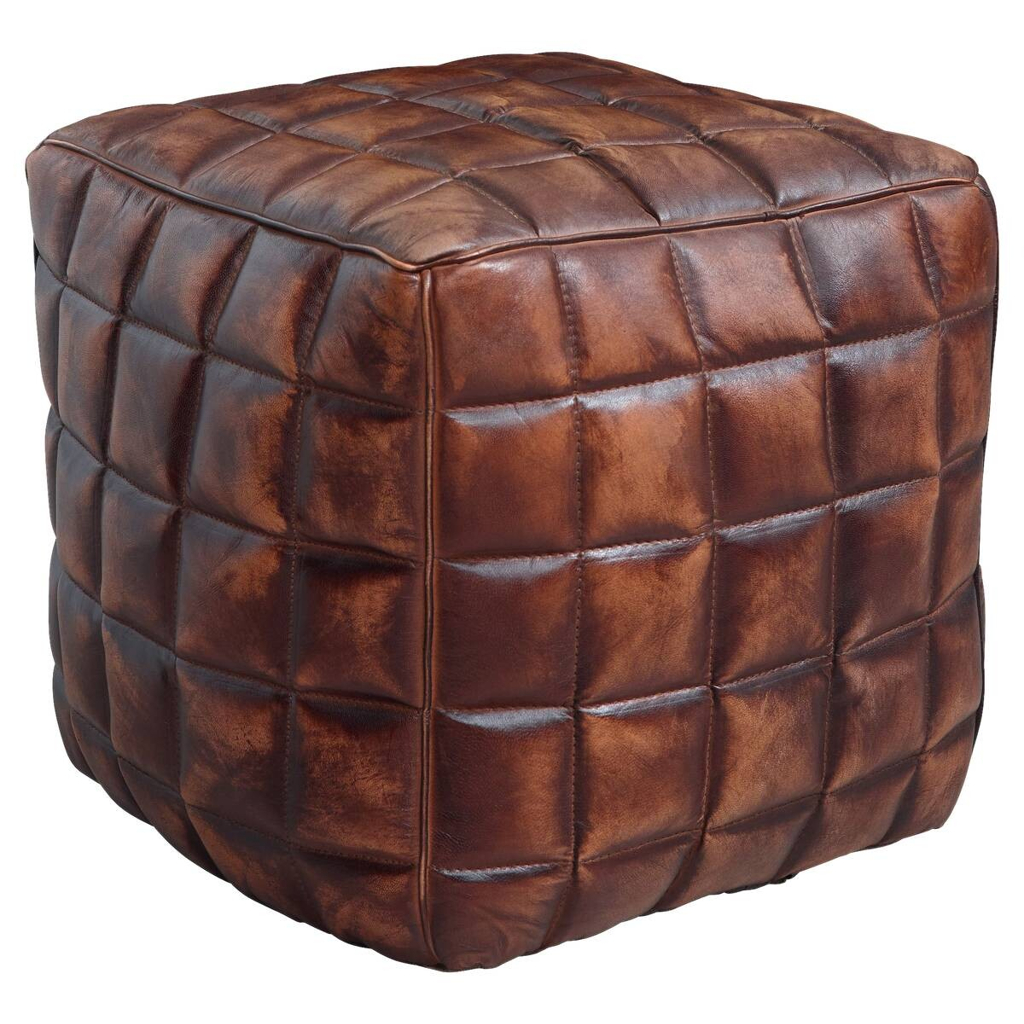 Wohnling Sitzhocker braun Leder B/H/T: ca. 39x41x39 cm