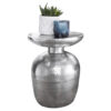 Wohnling Beistelltisch silber lackiert Aluminium B/H/T/D: ca. 36,5x46x36,5x36,5 cm