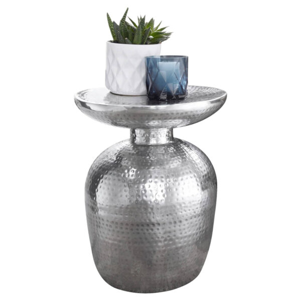 Wohnling Beistelltisch silber lackiert Aluminium B/H/T/D: ca. 36,5x46x36,5x36,5 cm