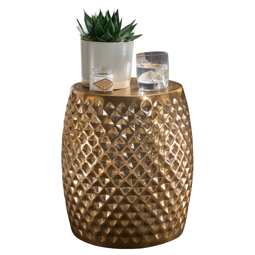 Wohnling Beistelltisch gold Aluminium B/H/T: ca. 32x42x32 cm