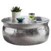 Wohnling Couchtisch silber B/H/T: ca. 75x31x75 cm