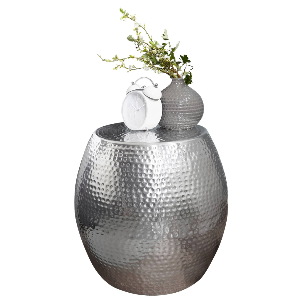 Wohnling Beistelltisch silber lackiert Aluminium B/H/T: ca. 42x42x42 cm
