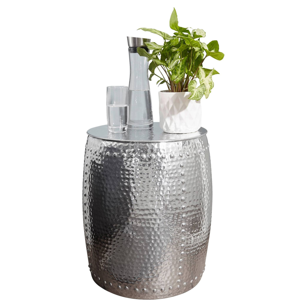 Wohnling Beistelltisch silber Aluminium B/H/T: ca. 42x49x42 cm
