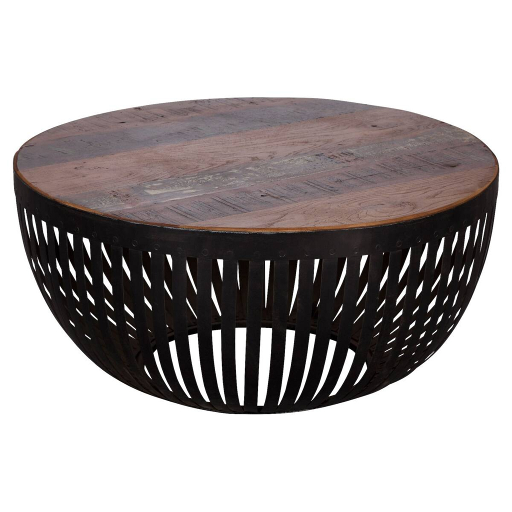 Wohnling Couchtisch braun schwarz lackiert B/H/T: ca. 70x33x70 cm
