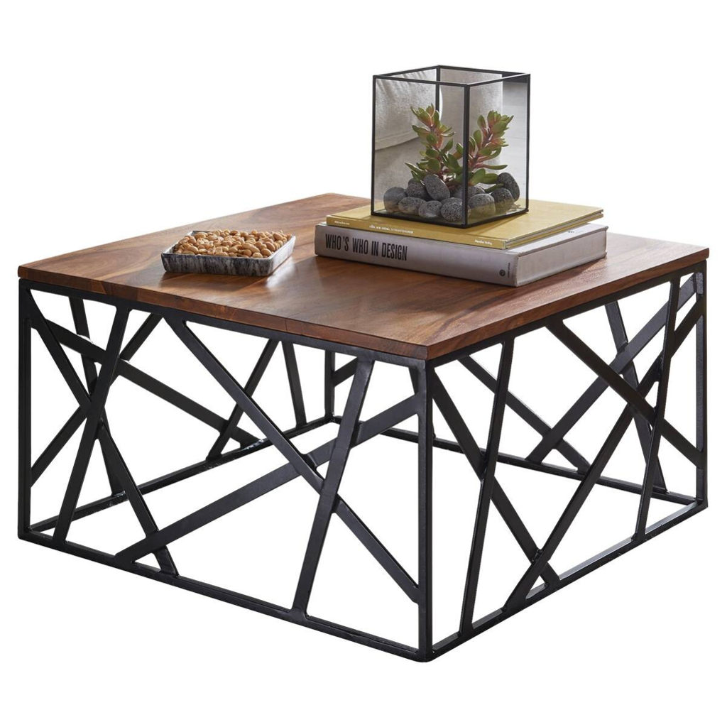 Wohnling Couchtisch natur lackiert schwarz lackiert B/H/T: ca. 60x35x60 cm