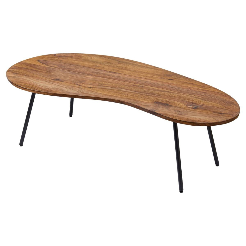 Wohnling Couchtisch natur schwarz pulverbeschichtet B/H/T: ca. 122x36x63 cm
