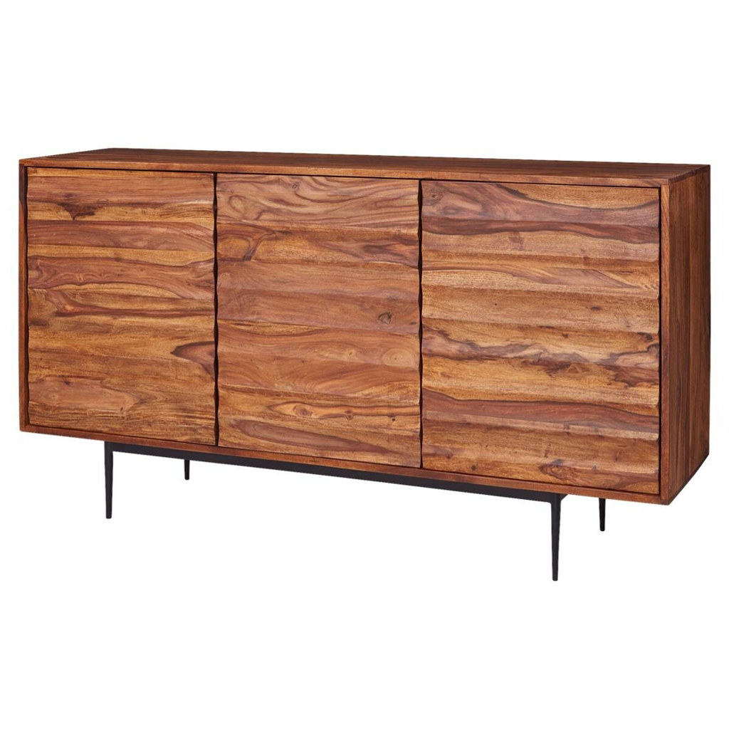 Wohnling Sideboard natur beschichtet schwarz lackiert B/H/T: ca. 150x81x41 cm