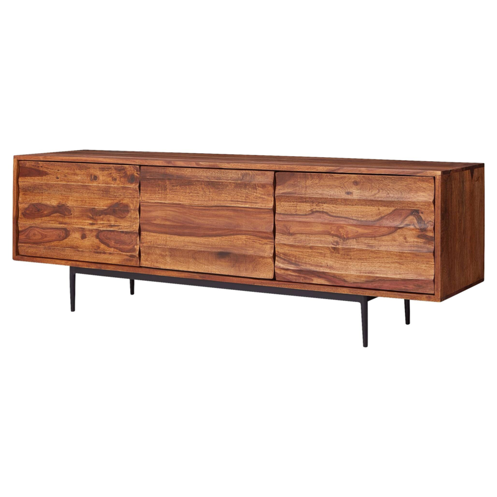 Wohnling Lowboard natur schwarz lackiert B/H/T: ca. 147x50x38 cm