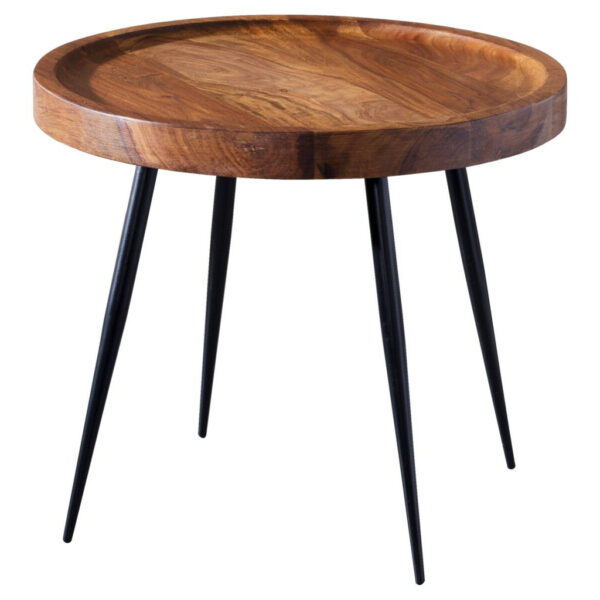 Wohnling Beistelltisch natur schwarz lackiert Echtholz Eisen B/H/T: ca. 46x40x46 cm Wohnling Beistelltisch natur schwarz lackiert Echtholz Eisen B/H/T: ca. 46x40x46 cm