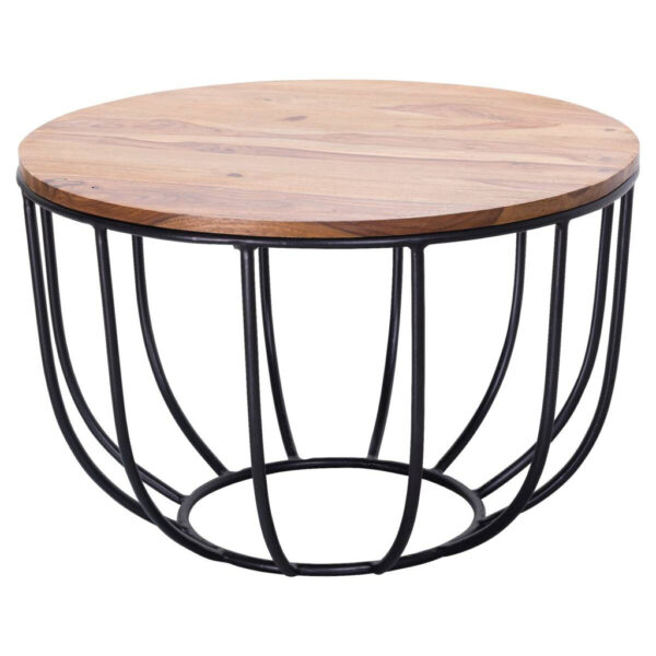 Wohnling Couchtisch natur schwarz lackiert B/H/T: ca. 60x39x60 cm