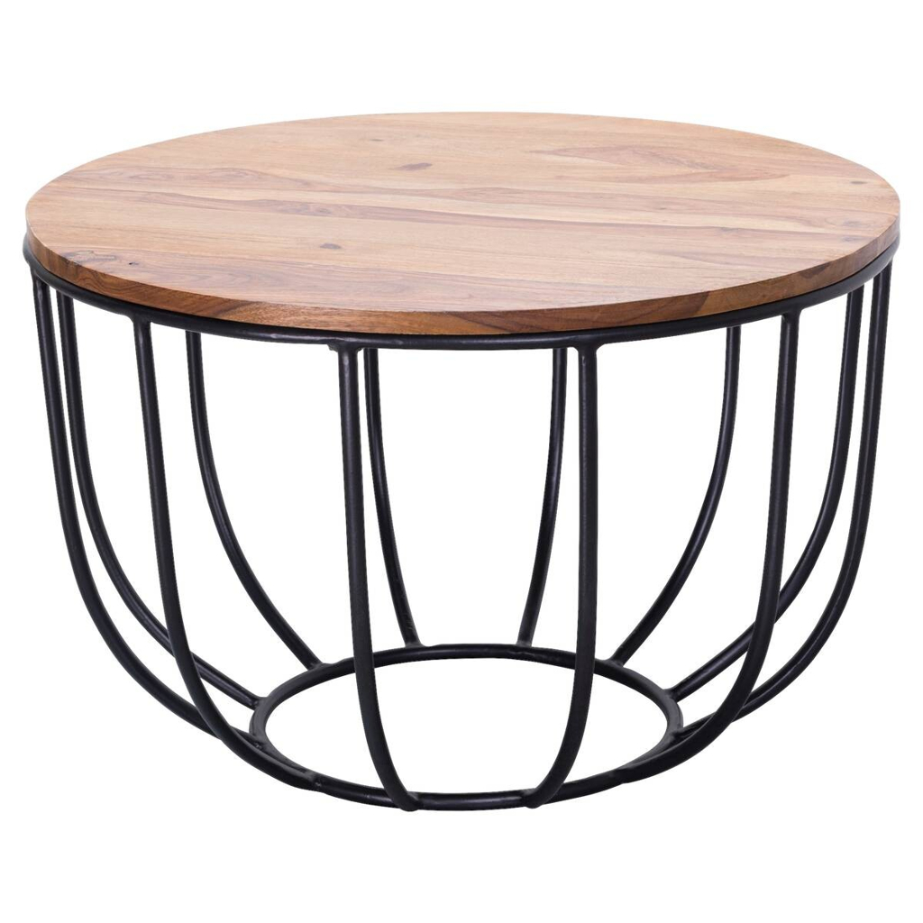 Wohnling Couchtisch natur schwarz lackiert B/H/T: ca. 60x39x60 cm