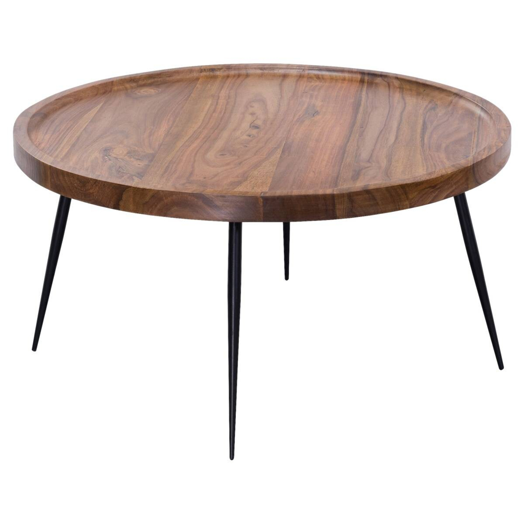 Wohnling Couchtisch natur schwarz lackiert B/H/T: ca. 75x39x75 cm