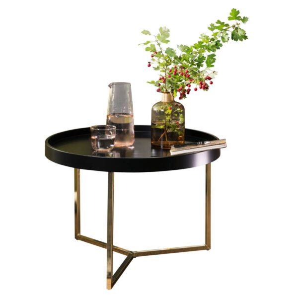 Wohnling Couchtisch schwarz gold B/H/T: ca. 0x42x0 cm