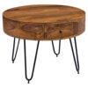 Wohnling Couchtisch natur schwarz pulverbeschichtet B/H/T: ca. 60x44,5x60 cm
