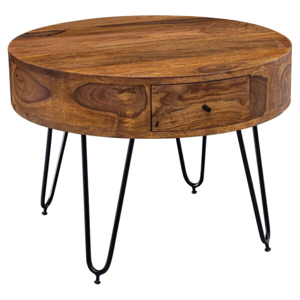 Wohnling Couchtisch natur schwarz pulverbeschichtet B/H/T: ca. 60x44,5x60 cm