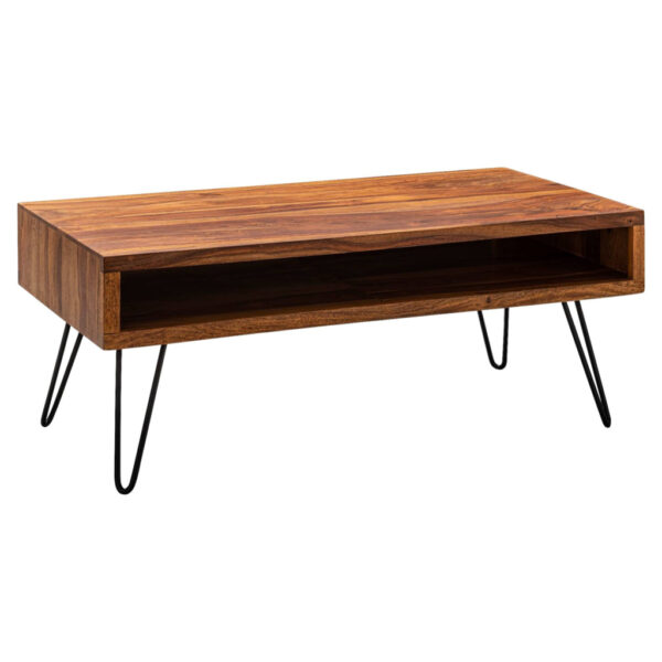 Wohnling Couchtisch natur schwarz pulverbeschichtet B/H/T: ca. 100x40x50 cm